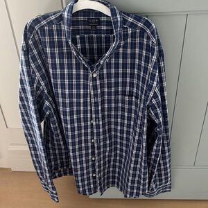J. Crew Men's Navy Checkered Shirt XXL